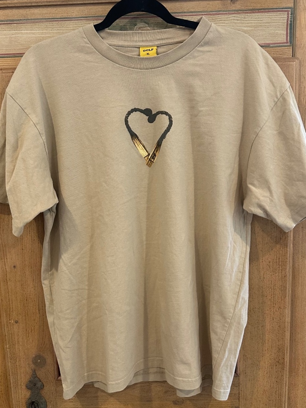 Men's - GOLF WANG - Sand/Beige Burnt Match Heart T-shirt - Size XL